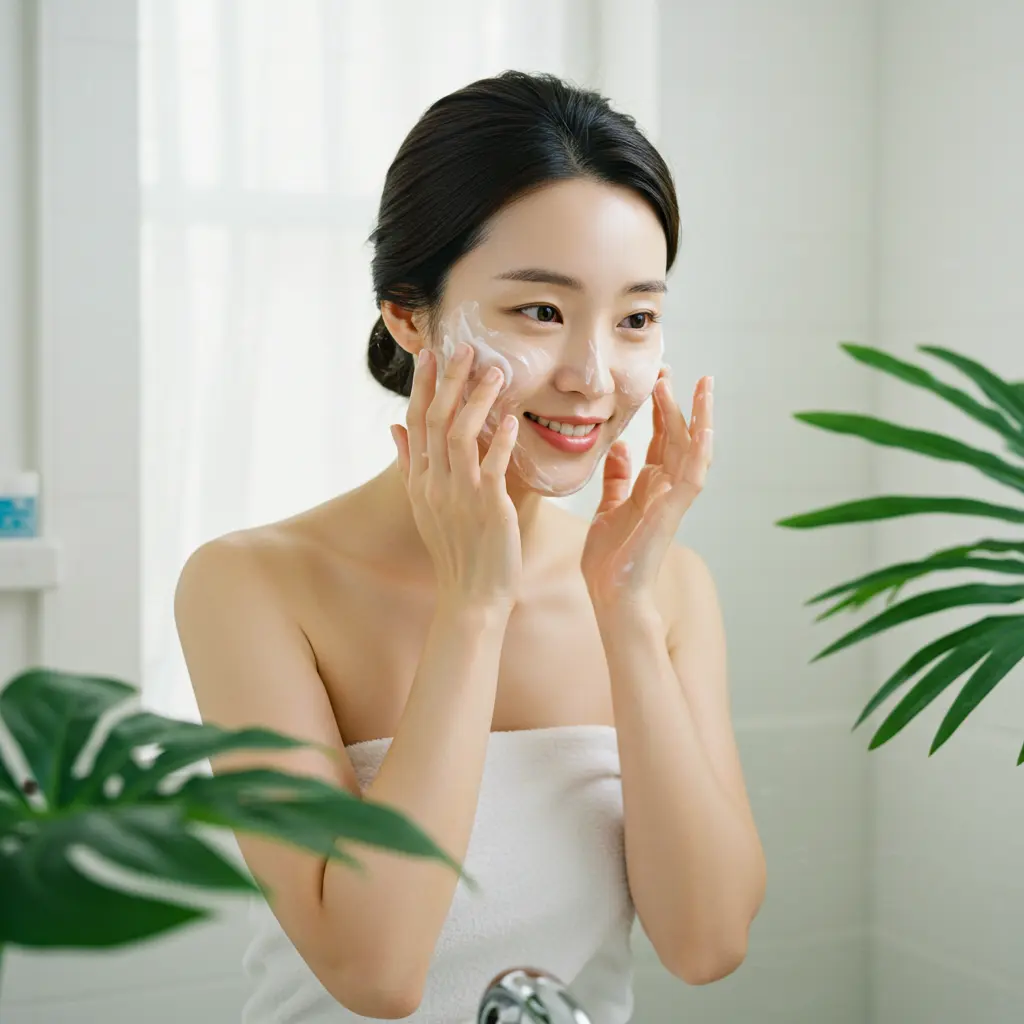 지성피부 피부관리 홈케어 여성 이미지