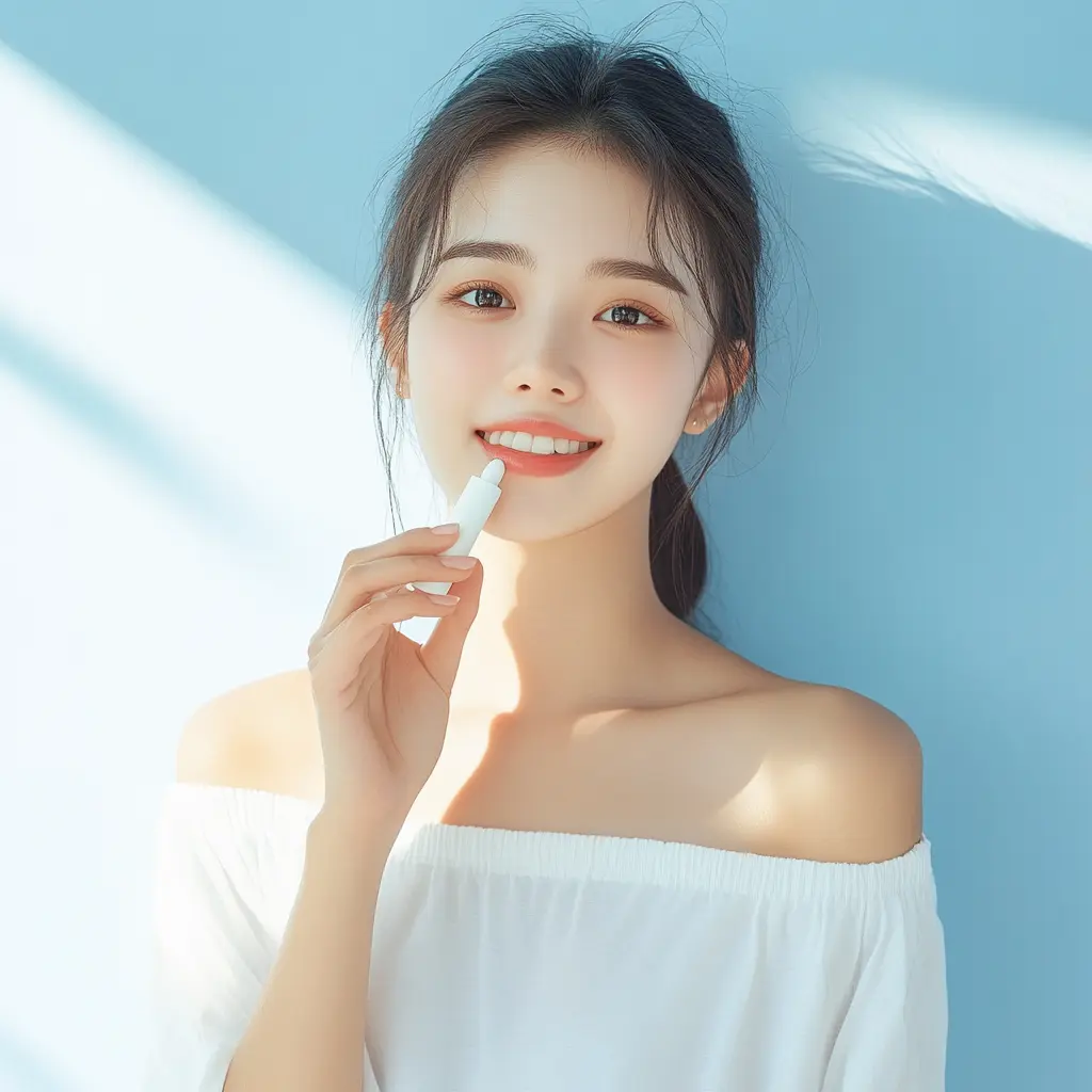 민감성 피부 관리하는 여성 이미지