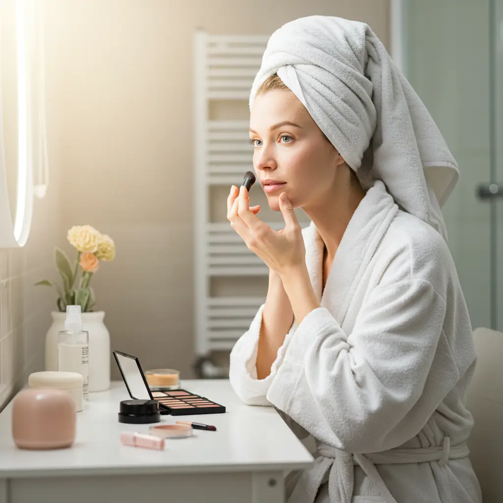 피부염을 고민하는 여성 이미지