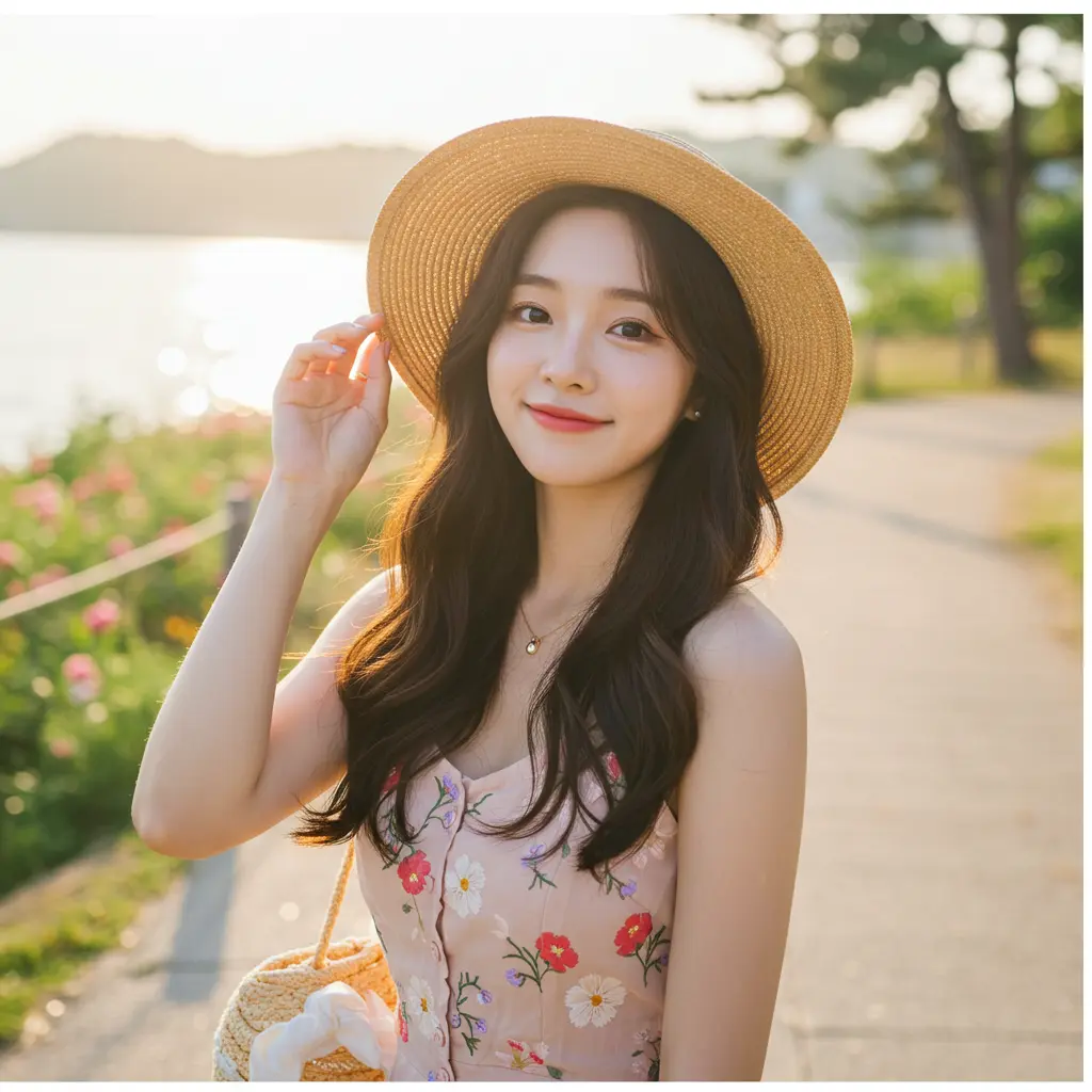 클렌징을 잘하는 여성 이미지