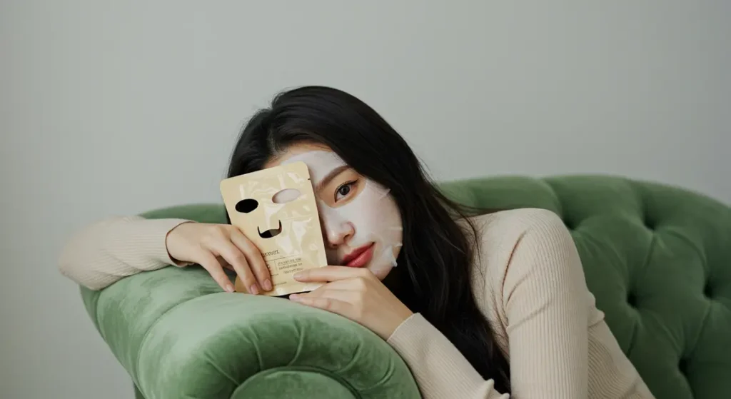 집에서 케어하는 각질, 필링 하는 여성