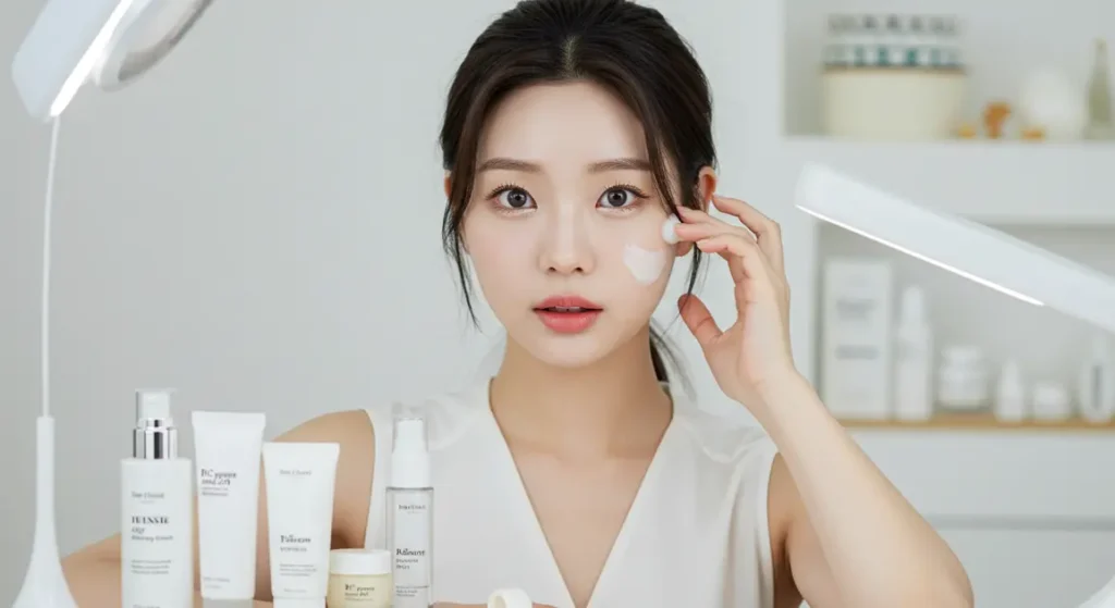 겨울철 피부 장벽 회복 루틴 | 건조·각질·당김 완벽 해결 가이드 2 피부보습을 위해 겨울철 피부관리하는 여성