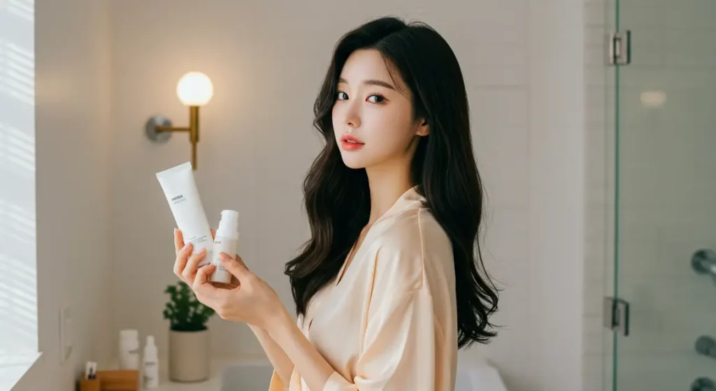 마이크로바이옴 스킨케어 하는 여성