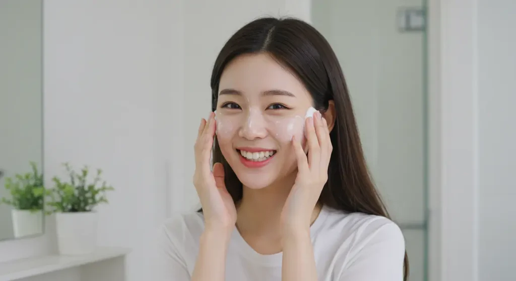 클렌징 하는 여성