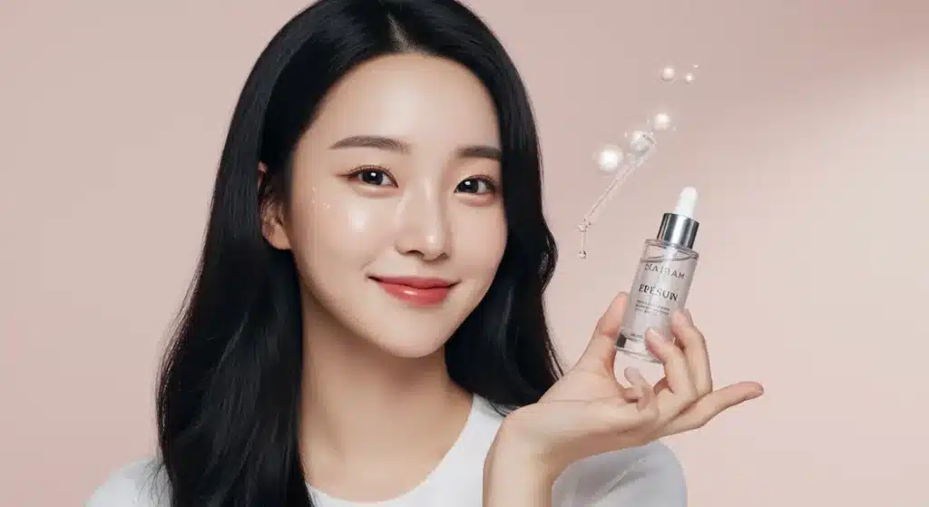 라이트 포뮬라로 가볍게 시킨케어 하는 여성