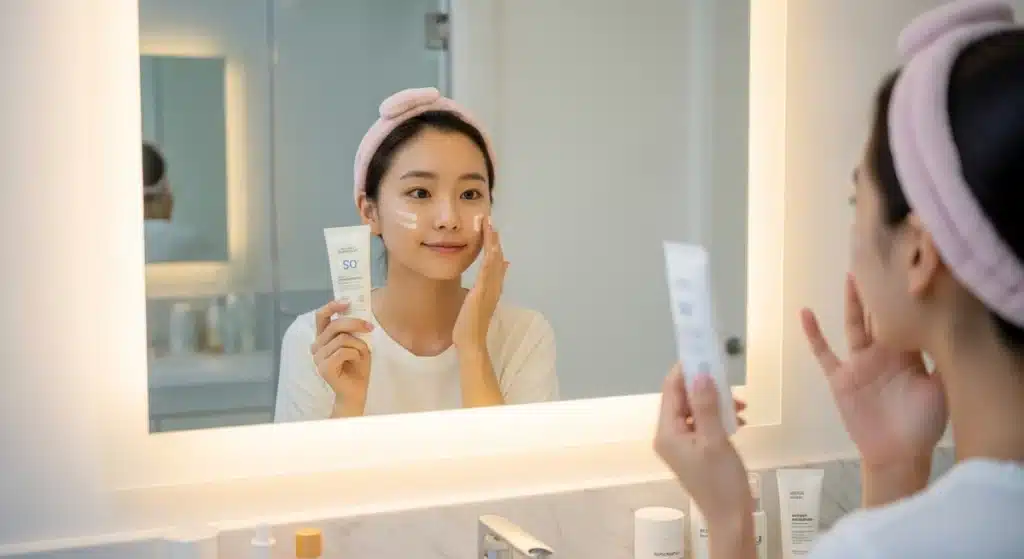 환절기 속건조 수분케어하는 여성