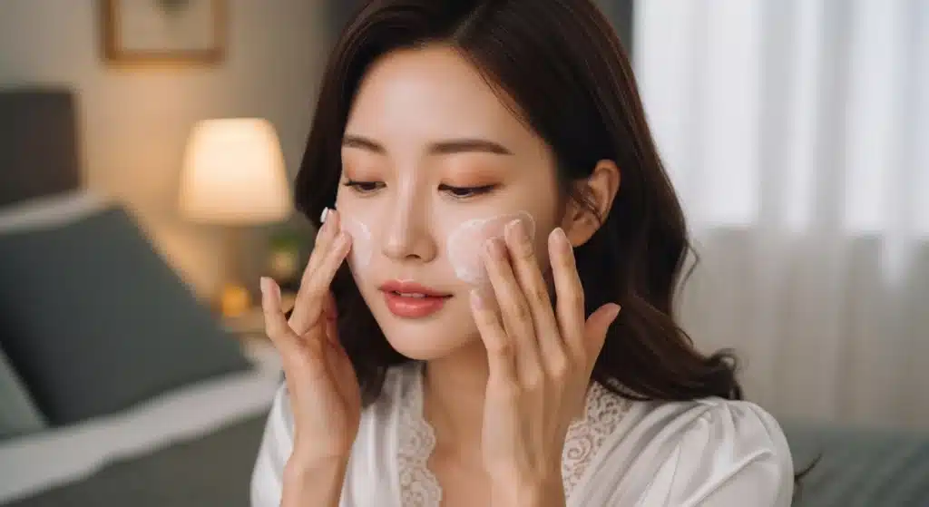 피부각질 클렌징 하는 여성